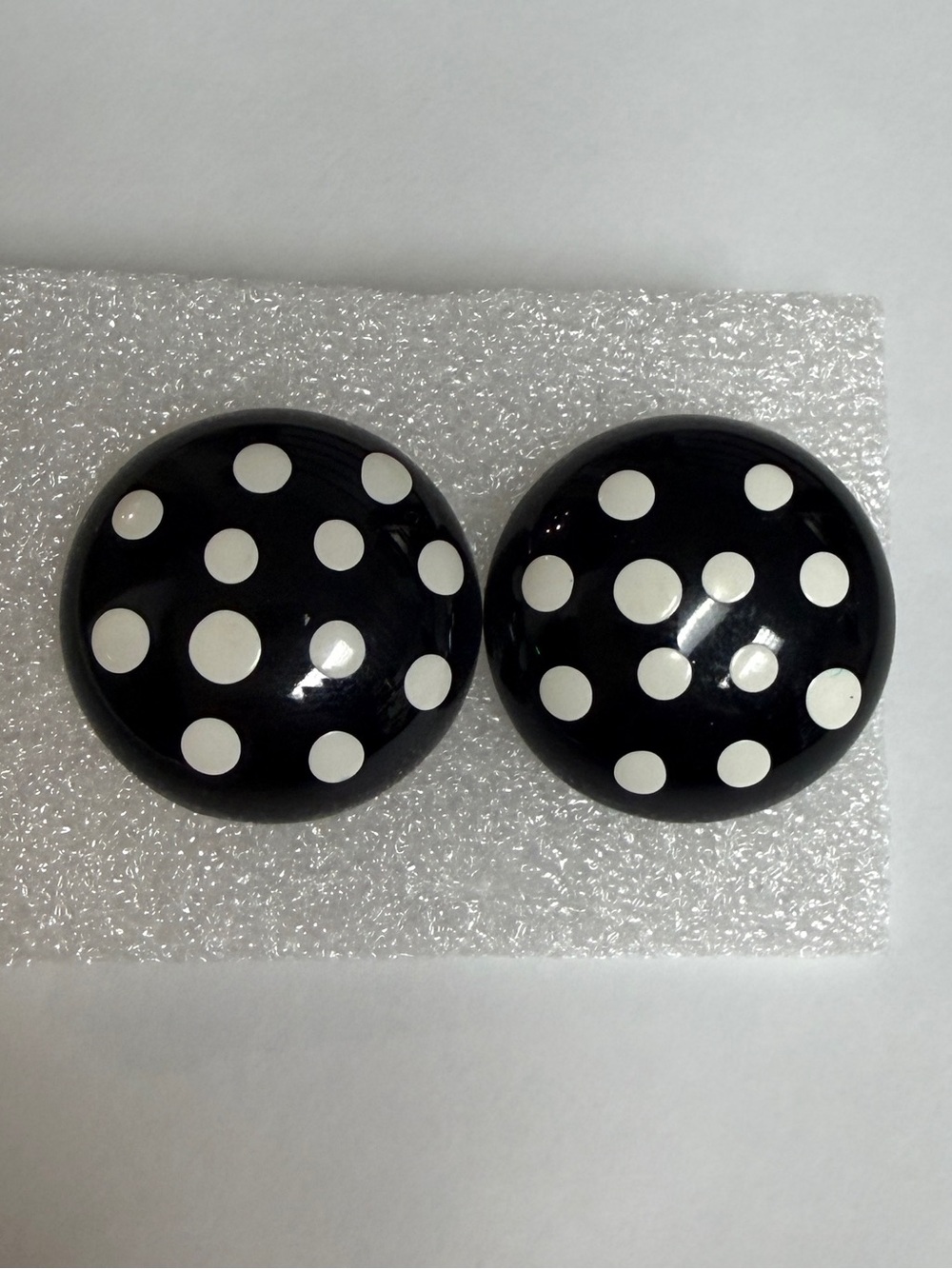 Black and White Retro Polka Dot Earrings